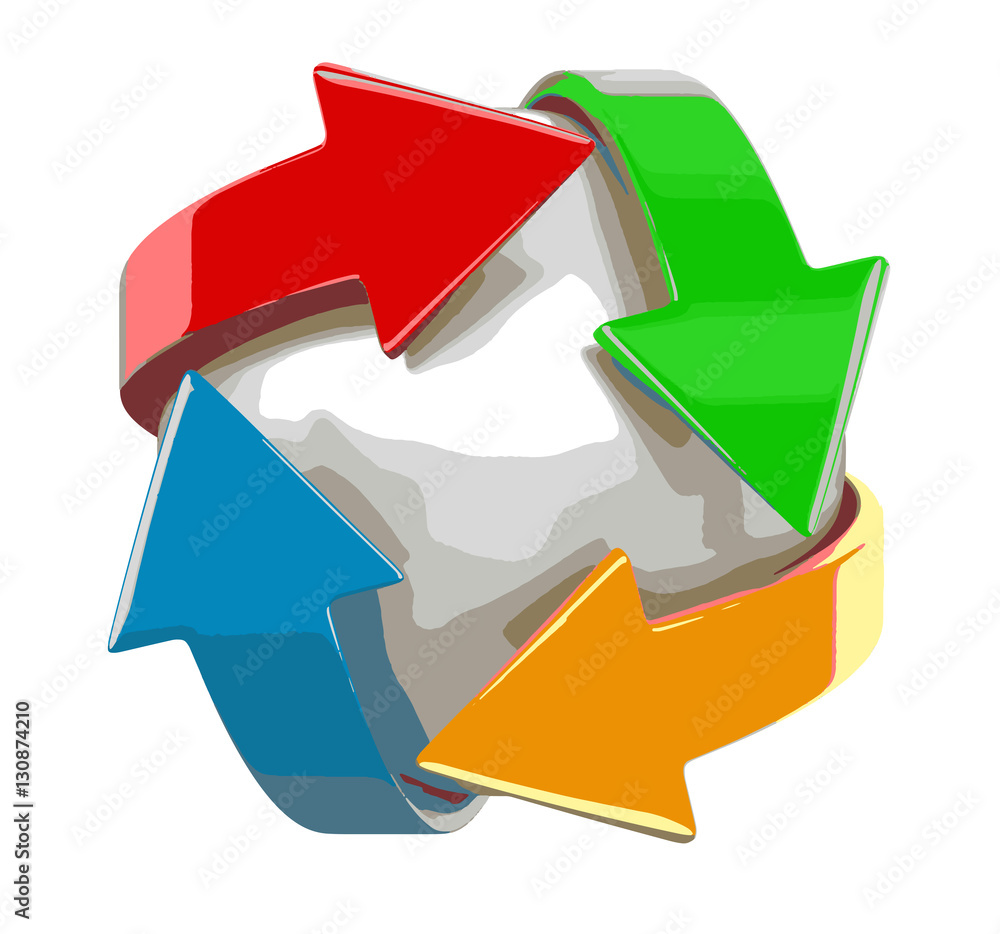 Poster arrows around sphere. image with clipping path