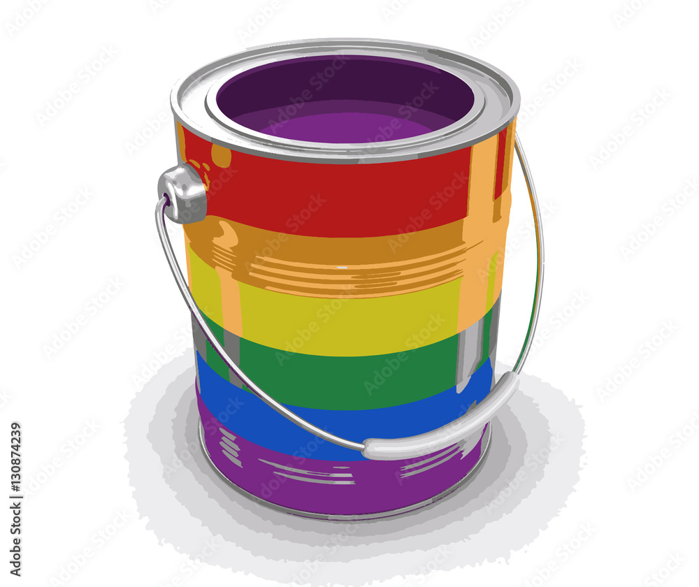 Poster lgbt paint can. image with clipping path