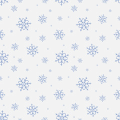 Seamless pattern with snowflake. Winter season background with snowfall. Christmas and New Year holiday print