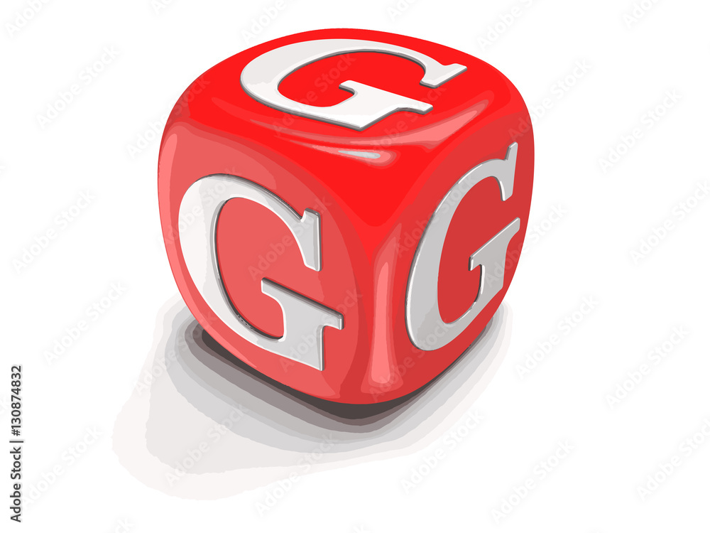 Poster dices with letter g. image with clipping path