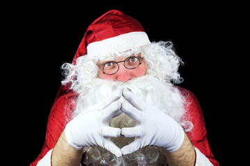 Santa Claus Isolated On Black Background