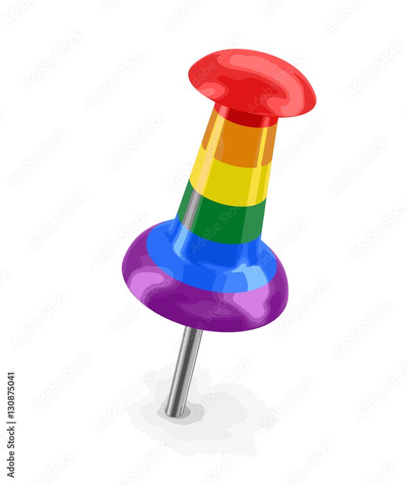 Poster color push pin. image with clipping path