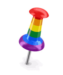 Color Push Pin. Image with clipping path