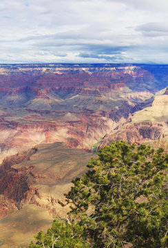 Incredible view of rock formation on the south rim of the Grand