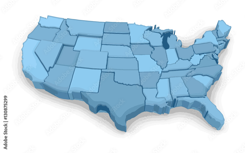 Poster map of usa. image with clipping path.