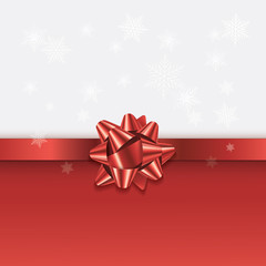 RED GIFT BOW BLANK CARD 