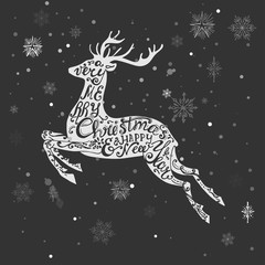 christmas postcard with lettering