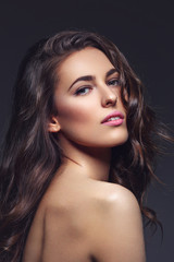 Fototapeta premium Beautiful girl with long heathy thick hair