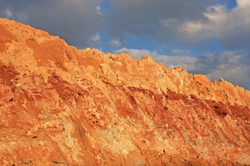 Cutting bank on a road construction site