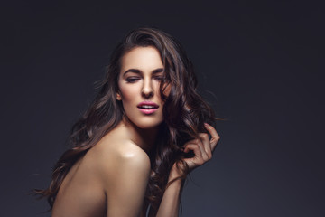 Beautiful girl with long heathy thick hair