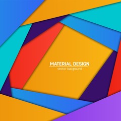 Vector material design background. Abstract creative concept layout template. For web and mobile app, paper art illustration design. style blank, poster, booklet. Motion wallpaper element. Flat ui