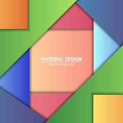 Vector material design background. Abstract creative concept layout template. For web and mobile app, paper art illustration design. style blank, poster, booklet. Motion wallpaper element. Flat ui