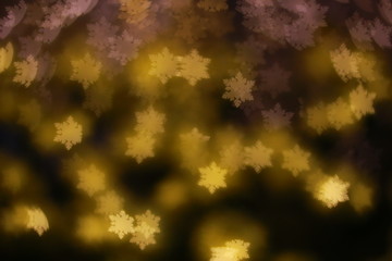 Abstract blue bokeh snowflake light
