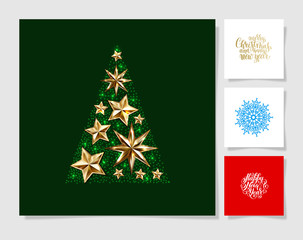 Fototapeta na wymiar set of christmas decoration background, snowflake and handwritte