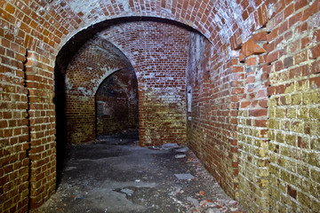 Historic underground passage under the abandoned fort