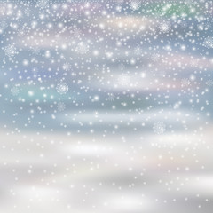 falling christmas decoration snow isolated on blured background,