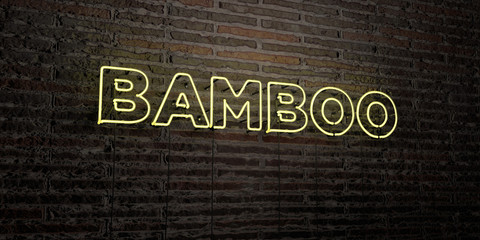 BAMBOO -Realistic Neon Sign on Brick Wall background - 3D rendered royalty free stock image. Can be used for online banner ads and direct mailers..