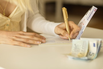 Signing a cheque