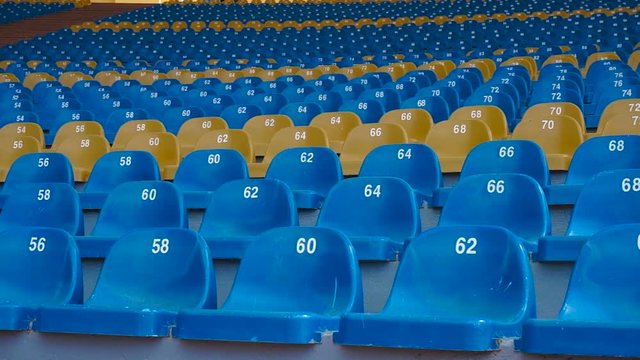 Empty seats at the stadium fans.