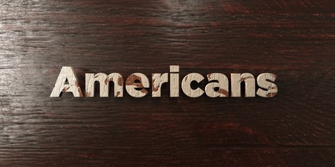 Americans - grungy wooden headline on Maple  - 3D rendered royalty free stock image. This image can be used for an online website banner ad or a print postcard.