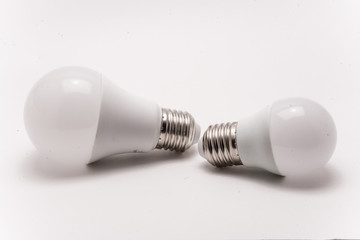 White light bulbs isolated on a white background