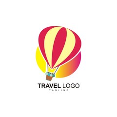 Fototapeta premium Balloon Travel Vector Logo