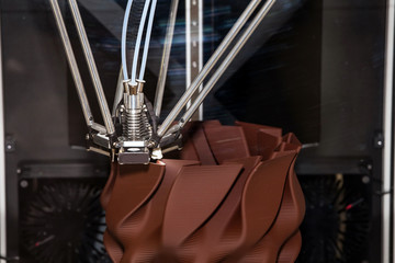 3d printer. The printing process close up