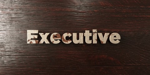 Executive - grungy wooden headline on Maple  - 3D rendered royalty free stock image. This image can be used for an online website banner ad or a print postcard.
