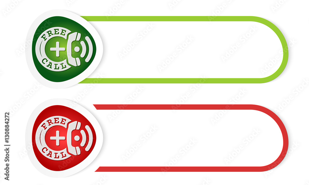 Poster vector button for your text and phone symbol