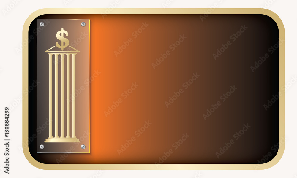 Poster text box for fill your text with bank icon and dollar symbol