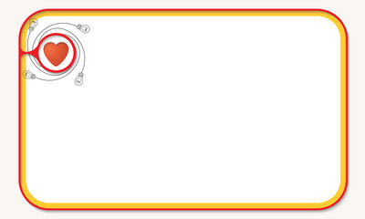 Text box for fill your text and heart symbol