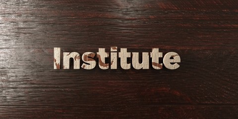Institute - grungy wooden headline on Maple  - 3D rendered royalty free stock image. This image can be used for an online website banner ad or a print postcard.