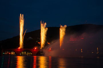 Great fireworks in Heidelberg, Germany