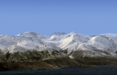 background with mountain landscape on the coast