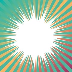 Abstract creative concept vector comics pop art style blank layout template with clouds beams and isolated dots pattern on background. For sale banner, empty bubble, illustration comic book design