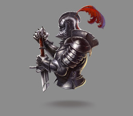 Logo dark era of the knight on a gray background