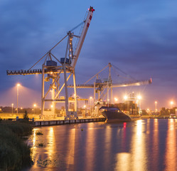 container ship in the harbor