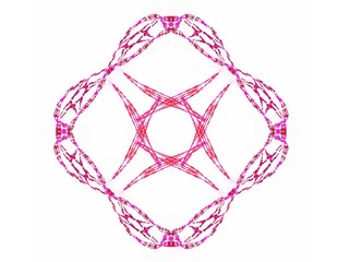 Abstract fractal with a pink pattern on a white background