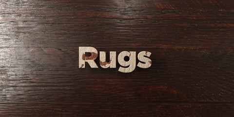 Rugs - grungy wooden headline on Maple  - 3D rendered royalty free stock image. This image can be used for an online website banner ad or a print postcard.