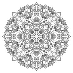 Circle mandala pattern. Vintage decorative round element. Circle ornament. East motif. Vector illustration.