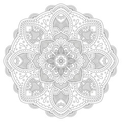 Circle mandala pattern. Vintage decorative round element. Circle ornament. East motif. Vector illustration.