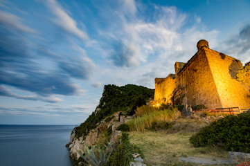 Fototapeta na wymiar castle on a rock in Portovenere, Liguria