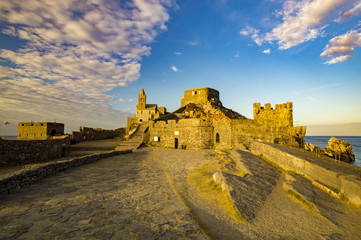 castle on a rock in Portovenere, Liguria