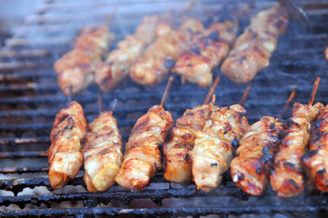 バーベキュー焼き鳥