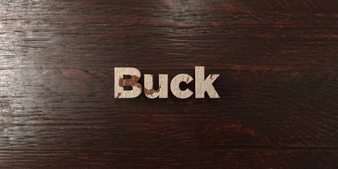 Buck - grungy wooden headline on Maple  - 3D rendered royalty free stock image. This image can be used for an online website banner ad or a print postcard.