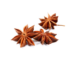 Aromatic star anise isolated on white background