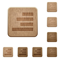 Text align right wooden buttons