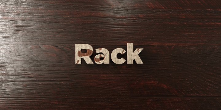 Rack - grungy wooden headline on Maple  - 3D rendered royalty free stock image. This image can be used for an online website banner ad or a print postcard.