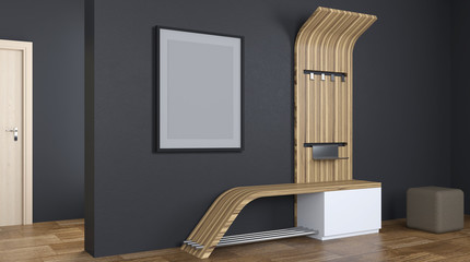 Furniture concept. Hallway furniture. 3D rendering
