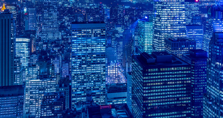 View of New York Manhattan during sunset hours